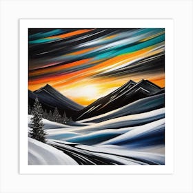 Sunset In The Mountains 10 Art Print