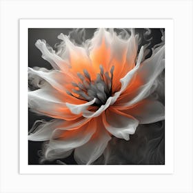 Flower In Smoke Art Print