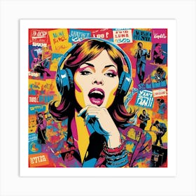 Pop Music Girl Art Print