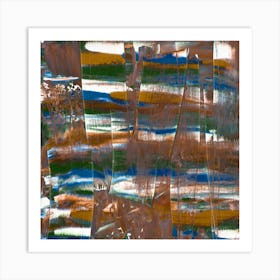 Modern Abstract - Brown Blue Art Print