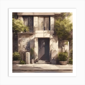 0 An Open Door In A Chic And Modern Neighborhood Art Print