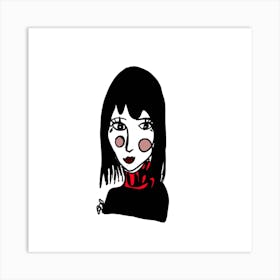 Girl With Red Lips Art Print