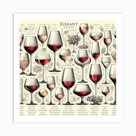 Elegant Wine Glasses Art Print