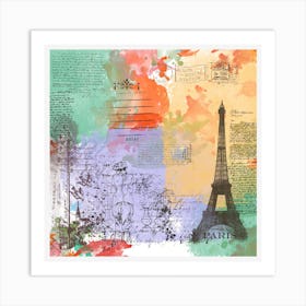 Scrapbook Paris Vintage France Art Print