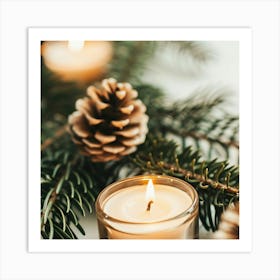 Christmas Tree With Candles Art Print