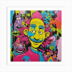 Portrait Albert Einstein in cartoon style Art Print