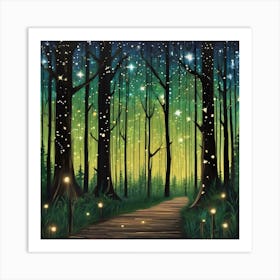 An Enchanting Forest Scene Art Art Print