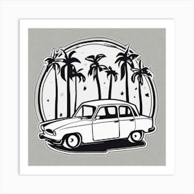 Car In The Palm Trees Art Print