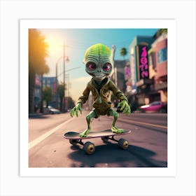 Alien Skate 15 Art Print