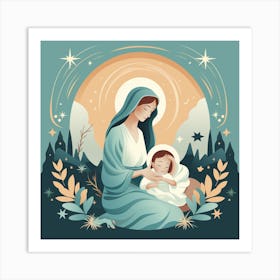 Jesus And Mary 5 Art Print