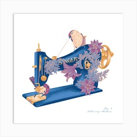 A Sewing Machine Square Art Print