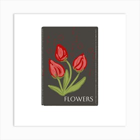 Red tulips Art Print