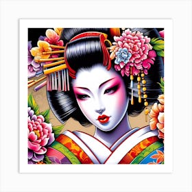 Geisha Girl Art Print