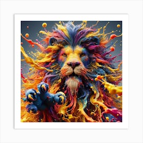 Colorful Lion 2 Art Print