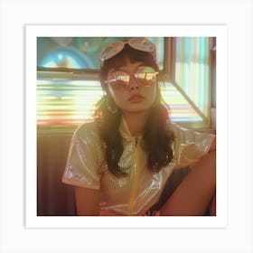 Asian Girl In Sunglasses 1 Art Print