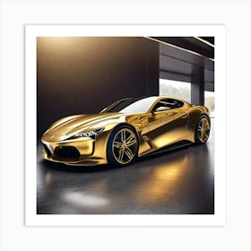 Gold Alfa Romeo Art Print