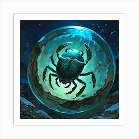 Water Scarab Fossil Under The Ocean Environmental Art 1 Art Print