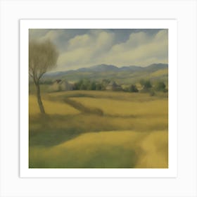 Hayfield Art Print