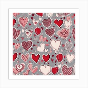 Heart Pattern 7 Art Print