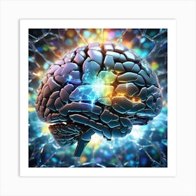 3d Rendering Of A Brain 4 Art Print