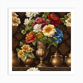 Vases And Flowers Art Print