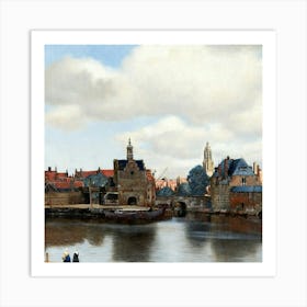 City By The Water Art Print