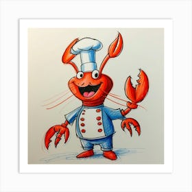 Chef Lobster Art Print