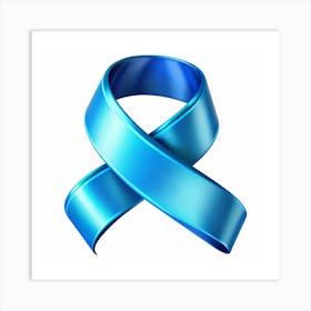 Blue Awareness Ribbon Art Print