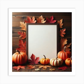 Autumn Leaves And Pumpkins 1 Art Print
