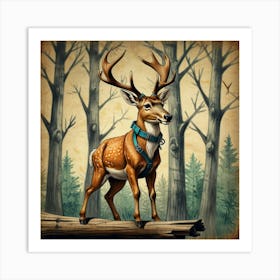 Deer In The Woods 37 Art Print