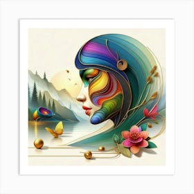 A lady's face 4 Art Print