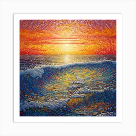 Sunset Over The Ocean 11 Art Print