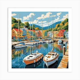 Harbor Scene Art Print