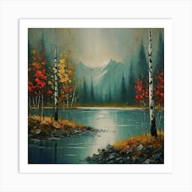 Autumn By The Lake Art Print