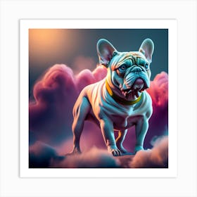 French Bulldog In The Clouds Art Print