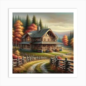 Autumn Landscape AI Art Print