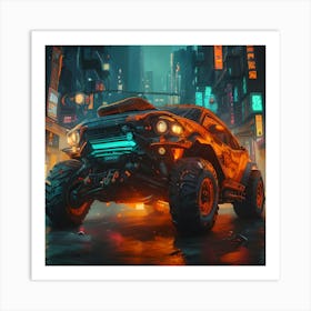 Pumpkin Car (Cyberpunk35) Art Print