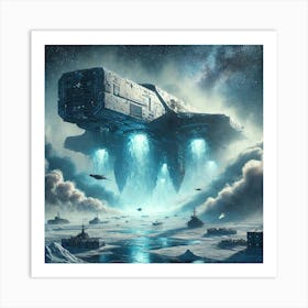 Glacial Dreadnought Cryo Fog Scene Affiche