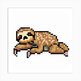 Pixel Sloth Art Print