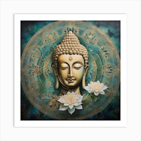 Buddha And Lotus Art Print