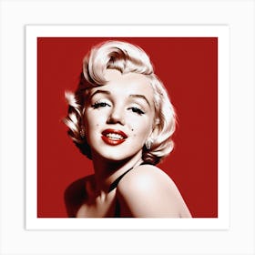 Crimson Allure Marilyn Monroe Art Print