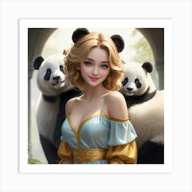 Panda Bears 2 Art Print