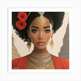 Firefly Beautiful Africanpowerful Queen Warrior Dressed In A Classic And Chic African Loincloth For (2) Art Print