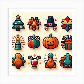 Thanksgiving Icons 1 Art Print