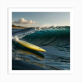 Surfboard On A Wave Art Print