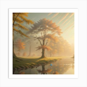 Misty Sunlight Morning Art Print