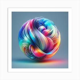 Holo Abstract 3D Ball In Luminescent Colorful Art Print
