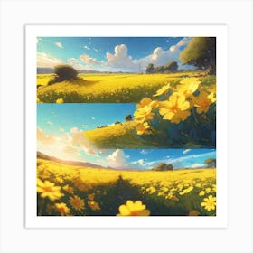 Yellow Flower Field 4 Art Print
