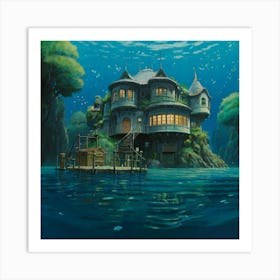 Default Cozy Mansion Under The Water Studio Ghibli Film By Hay 3 Art Print