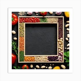 Colorful Vegetables In A Wooden Frame Art Print